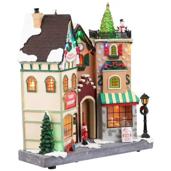 Northlight LED Lighted and Musical Christmas City Toy Shop Village Display Piece - 12" Multi {4}