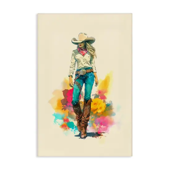 Stupell Industries Prairie Princess Cowgirl Canvas Wall Art Design by Andrea Haase {1}