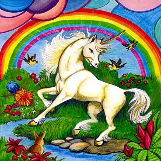 Unicorn Drawing Edible Icing Image for 1/4 sheet cake {1}