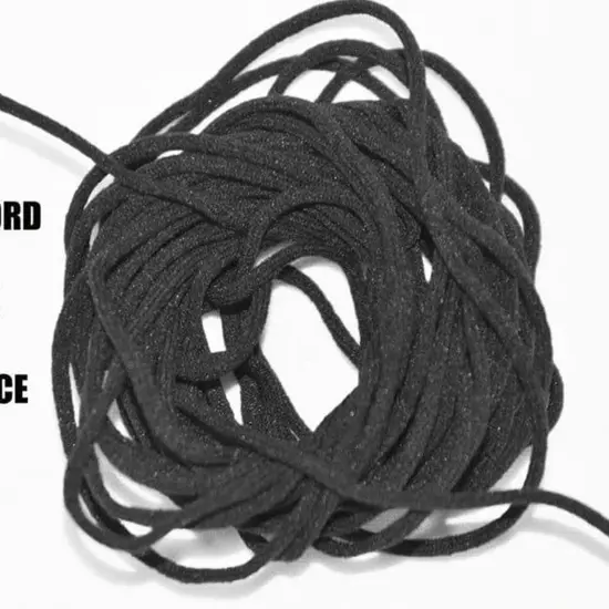 Black 3mm Round Knitted Elastic Cord {3}
