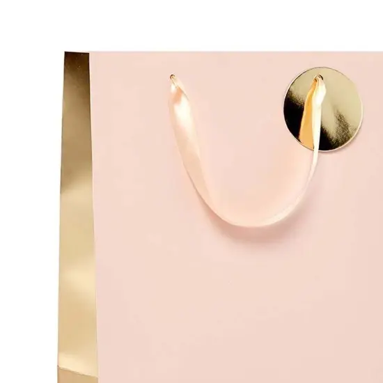 Stylish Two-Tone Metallic Euro Totes 7'' x 37/8'' x 91/16'' Pink {5}