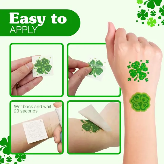 4E's Novelty 72 Pack Shamrock Tattoos Pre-Cut St. Patrick's Day Party Favors for Kids Bulk Gifts Accessories {5}