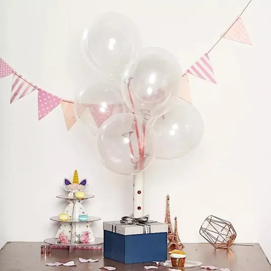 25 pcs CLEAR 12" Metallic Latex Balloons Wedding PARTY DECORATIONS Supplies {4}