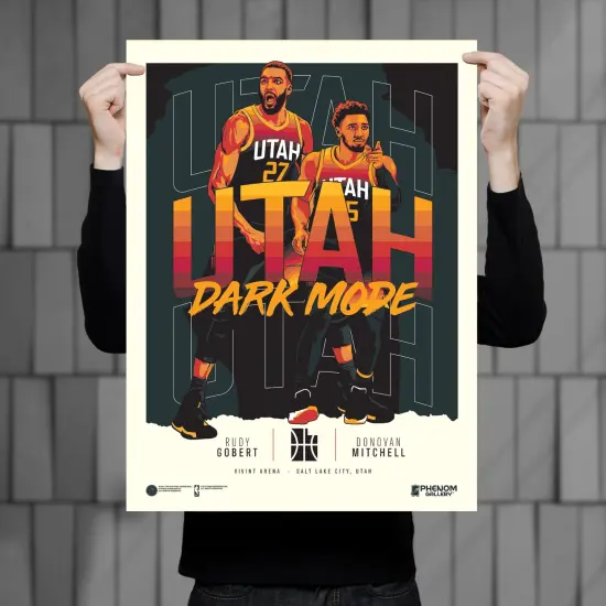 Phenom Gallery Utah Jazz Dark Mode Limited Edition 18" x 24" Serigraph {1}