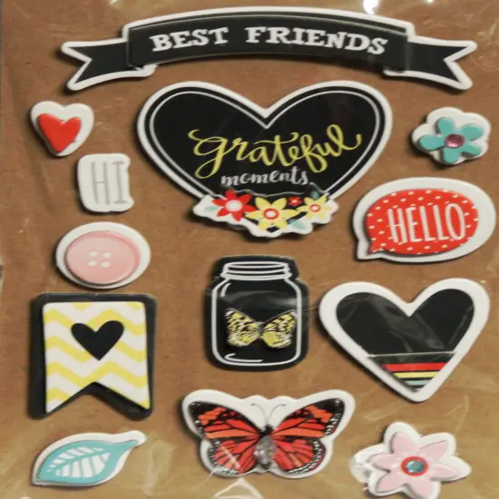 Valentine's Day Designer Best Friends Dimensional Stickers {1}