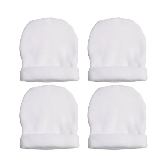Craft Express 4 Pack Fleece Sublimation Baby Hats &ndash; Soft White Beanie Blanks {1}