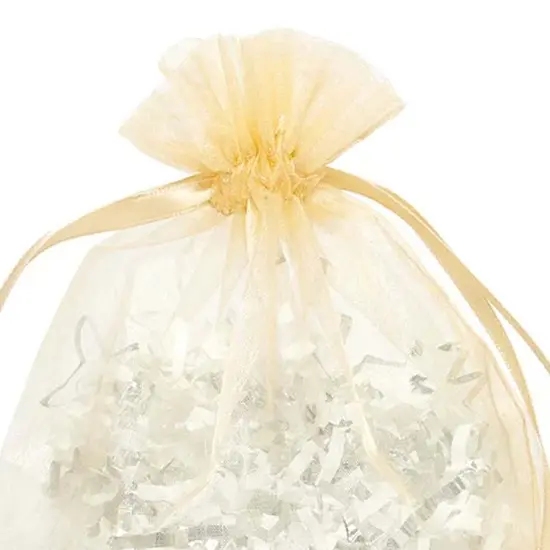 Wide Round Flat Bottom Organza Bags 6 1/2 '' X 4 '' X 7 '' for Party Favors Toffee {5}