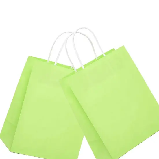 Reliable Bright Matte Shopping Bag with White Interior 6" x 3 1/4" x 8 3/8" {5}
