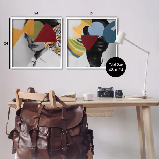 Stupell Industries Obscura Pop Portraits 2pc Framed Giclee Set By Victoria Barnes {3}