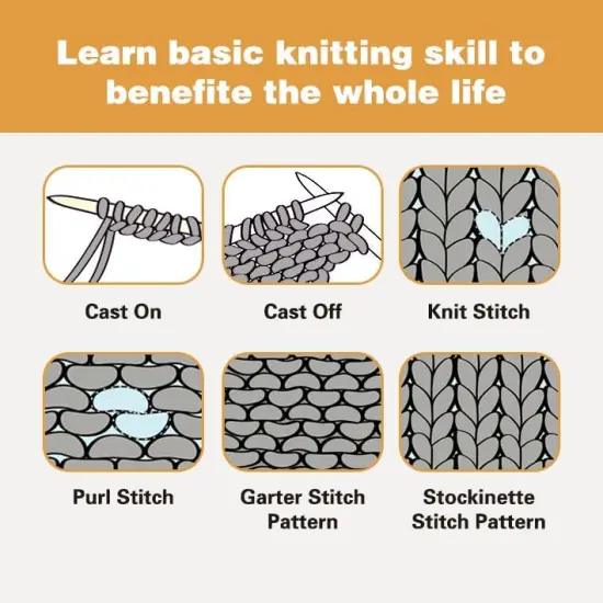 Knitting Kit for Beginners Adults & Kids (Gray) {5}