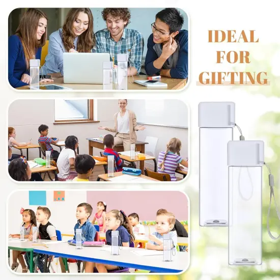 20 Pieces Plastic Water Bottles Bulk(White,Rectangle) {3}