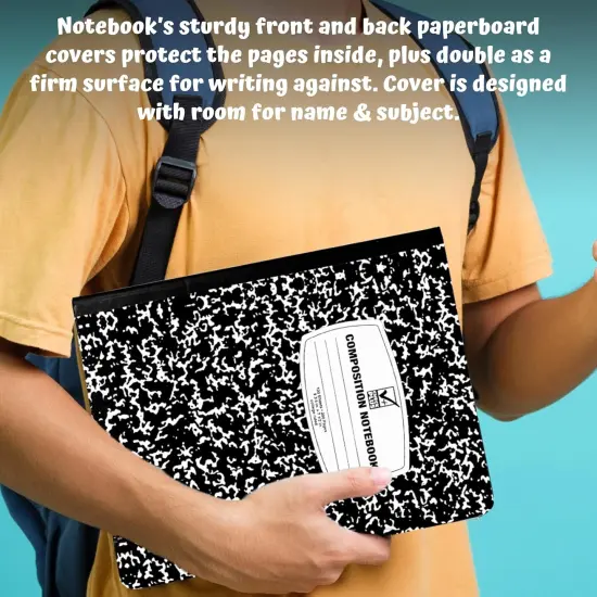 4E's Novelty Composition Notebooks 4 Pack for Notetaking, Office Supplies Back to School Supplies, Bulk Notebooks for School (College Ruled) {6}