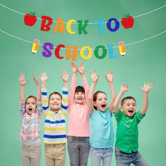 Back to School Banner Colorful Glitter {5}
