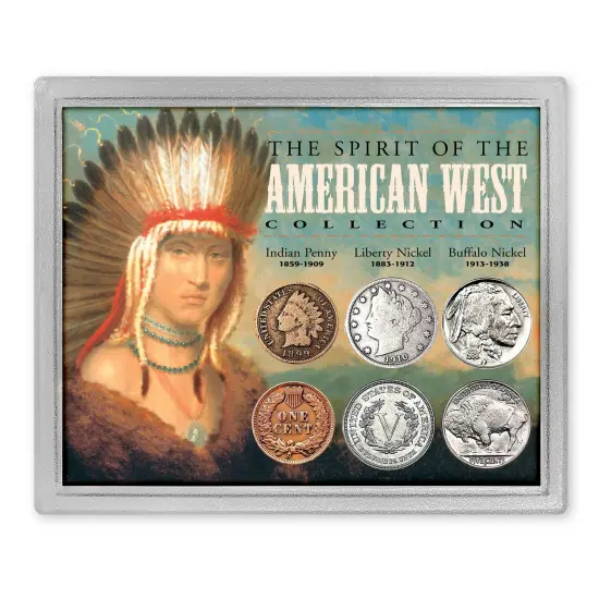 Collections Etc The Spirit of the American West Coin Collection with Protective Case {2}