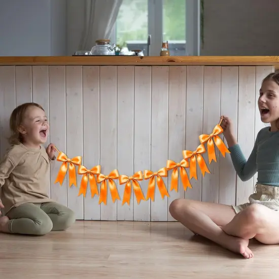 2 Strings of 16PCS Golden Yellow Bow Garlands Banner Decoration {4}