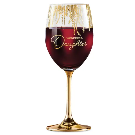 Collections Etc Crystal Giftable Wonderful Daughter Wine Glass {2}