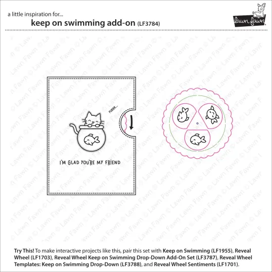 Lawn Fawn Clear Stamps 3"X4"-Keep On Swimming Add-On {4}