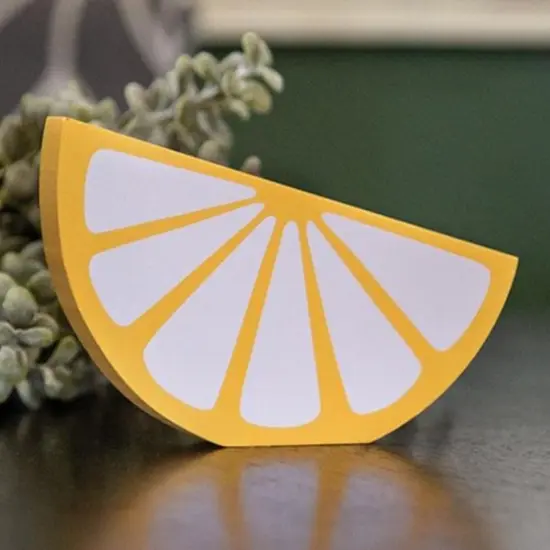 Decorative Wooden Lemon Slice Figurine for Home Accent Tray Table Shelf Display {6}