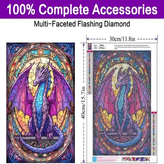 Dragon Gem Diamond Painting Kit - 12x16in (B9986) {2}