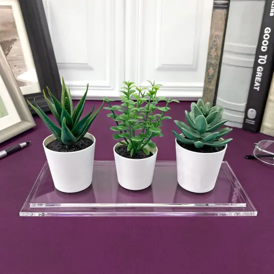 Plymor Clear Acrylic Rectangular Display Base, 9.5" W x 4.25" D x 0.5" H {3}