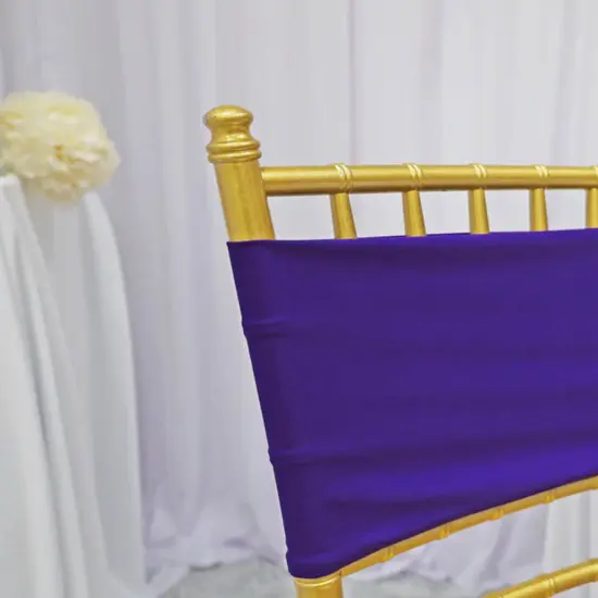 10 Pieces Stretchy Regency Purple Spandex Chair Bands for Banquet Chairs 7 x 13 Inches {5}