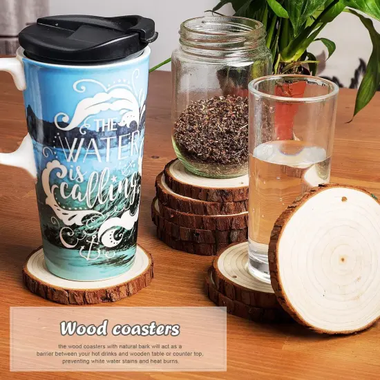 Natural Wood Slices - 30 Pcs 3.5-4 inches Craft Unfinished Wood kit {3}