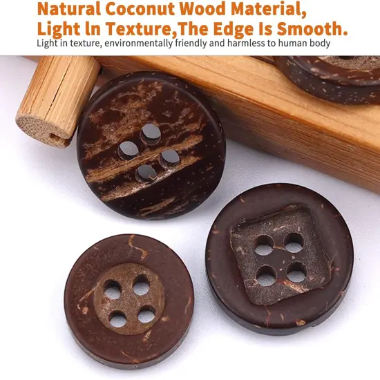 Mixed Vintage Wood Buttons for Crafts,Assorted Shapes Bulk DIY Sewing {5}