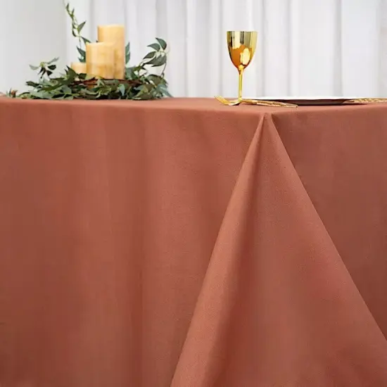 90x156-Inch TERRACOTTA RECTANGULAR Polyester Tablecloths Reception Catering {2}
