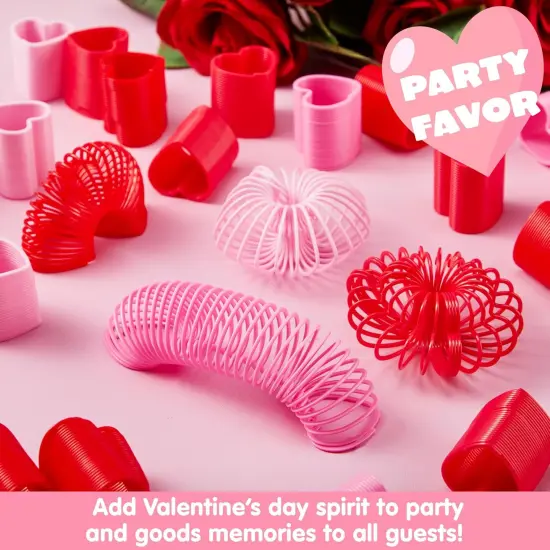 30 Packs Valentine&rsquo;s Day Party Favors with Mini Springs Toys, Multi-Color Heart Coil Springs Toys, Stress Relief Fidget Toys for Kids Classroom Exchange, School Prize and Goodie Bag Stuffers {4}