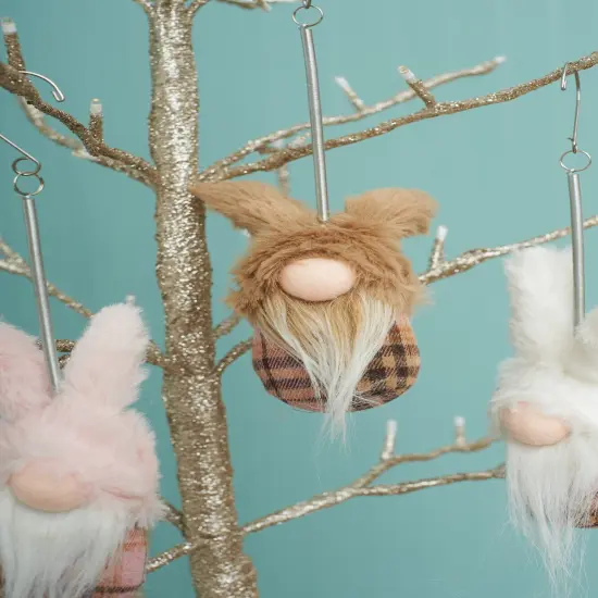 Jumping Bunny Gnome Easter Spring Decorative Hanging Tree Ornament Set of 3 {5}