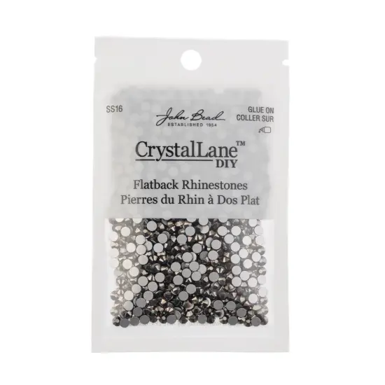 Crystal Lane DIY SS16 Glass Flatback Rhinestones, 1440pcs Hematite {3}