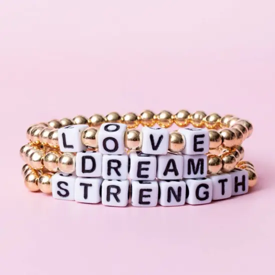 Love White Block Gold Beads Jar {2}