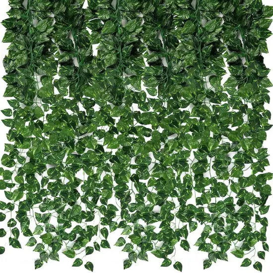 24 Pack 173ft Artificial Ivy Greenery Garland, Fake Vines Hanging Plants Backdrop for Room Bedroom Wall Decor, Green Leaves for Jungle Theme Party Wedding Decoration {1}