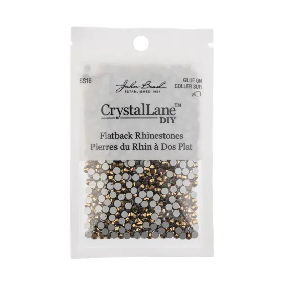 Crystal Lane DIY SS16 Glass Flatback Rhinestones, 1440pcs Metallic Gold {3}