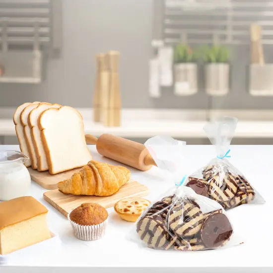 Lot45 Small Clear Treat Bags with Ties Cookie Bags Bakery Bag - 6x9 Inch 200pk {6}