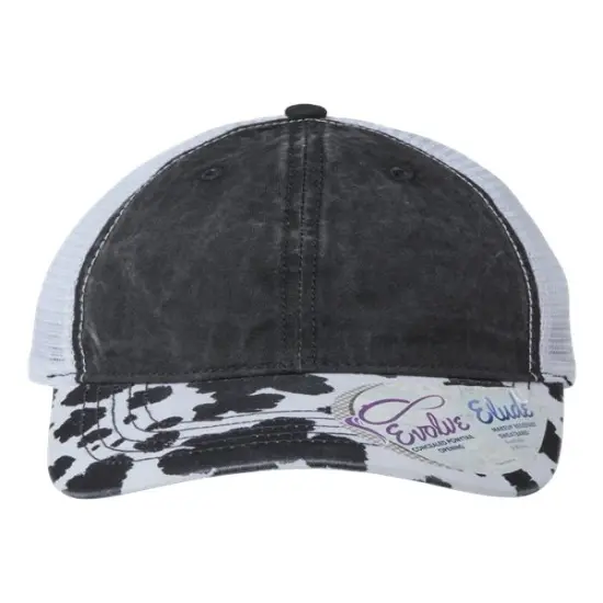 Infinity Her&reg; Women's Printed Visor with Mesh Back Cap Black/ Cow/ White {1}