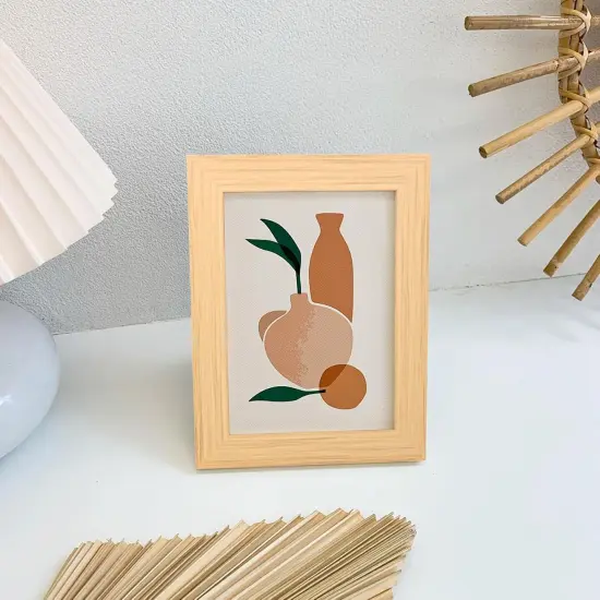 5x7 Picture Frame, 4 Pack Plastic 5x7 inch Wood Grain Picture Frames {4}