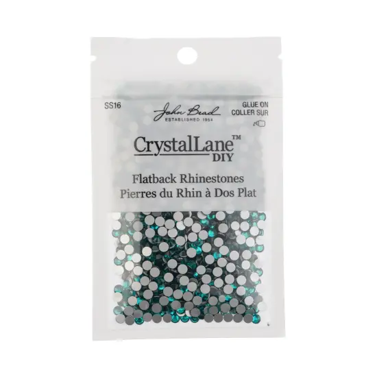 Crystal Lane DIY SS16 Glass Flatback Rhinestones, 1440pcs Blue Zircon {3}