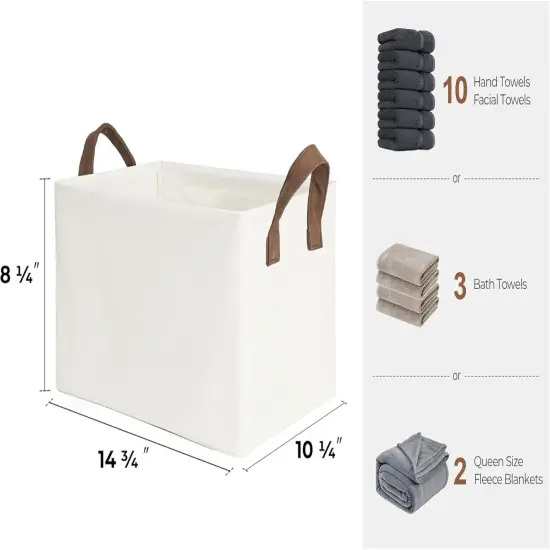 Storage Bins, Fabric Storage Bins for Shelves, Storage Baskets with Metal Frame {2}