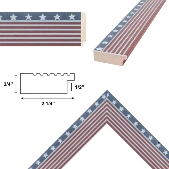 Wide Red White Blue American Flag Picture Frame - 20x28 frame {3}