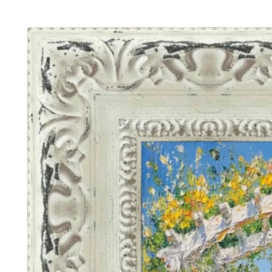 Wide Alabaster White Wash With Charcoal Picture Frame 9x9 frame {4}