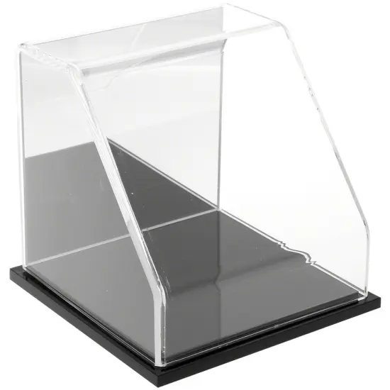 Plymor Clear Acrylic Slanted Front Display Case, 6" x 6" x 6" Black (Mirrored) {1}