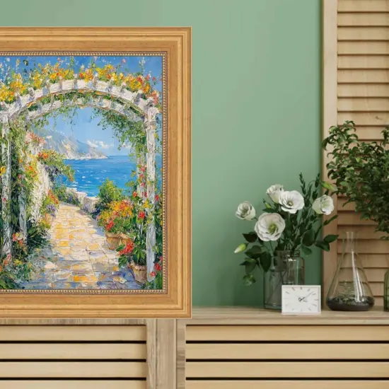 Vintage Scoop Antique Gold Bead Picture Frame 36x36 frame {1}