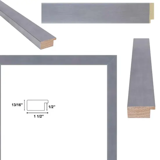 Brushed Silver Metal Pewter Picture Frame 14x17 frame {4}