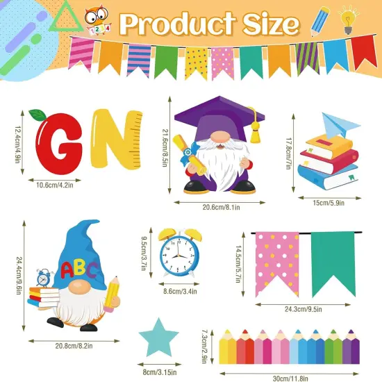 62Pcs Back to School Bulletin Board Decorations {4}