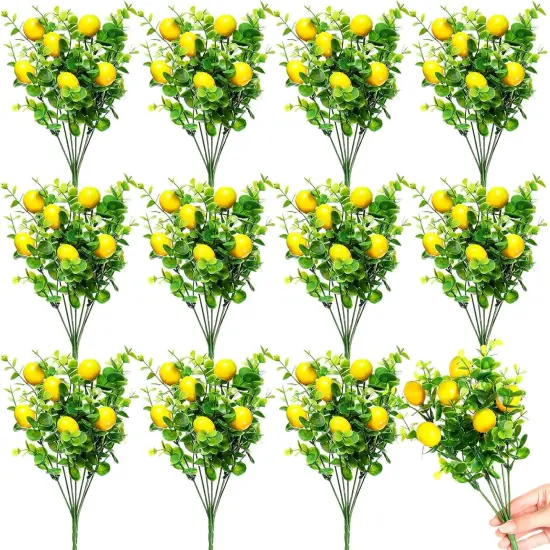 12 Pack Lemon for Decoration Fake Lemon Branches Artificial {1}