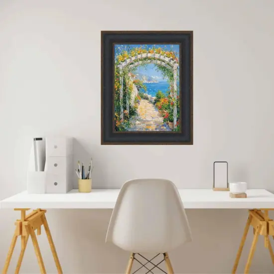 Wide Black Bronze Leather Picture Frame 11x15 frame {6}