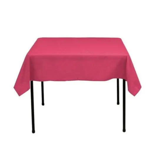 1 Yard Fuchsia Square Tablecloth Washable Polyester for Square or Round Tables 60 x 60 Inch Width {1}