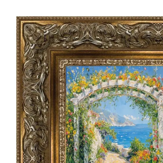 Wide Italian Baroque Antique Silver Picture Frame-5 inch Wide 8.5x11 frame {5}