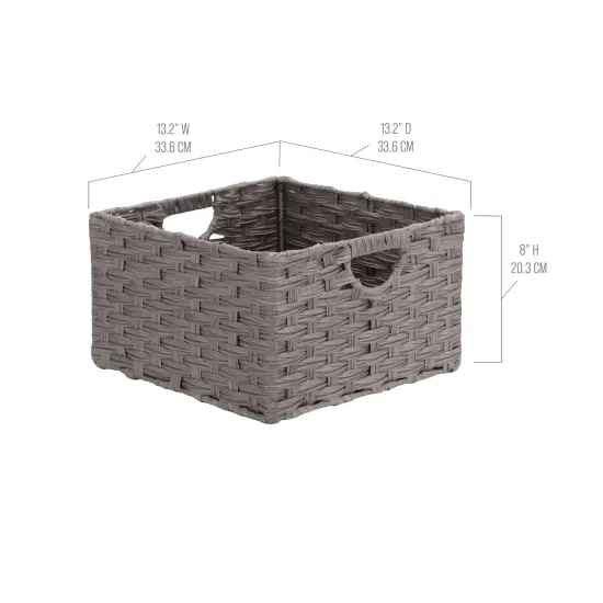 Seville Classics Handwoven Basket (2-Pack) Grey {3}